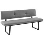 SITZBANK 180/86/60 cm  in Schwarz, Hellgrau  - Hellgrau/Schwarz, MODERN, Textil/Metall (180/86/60cm) - Cantus