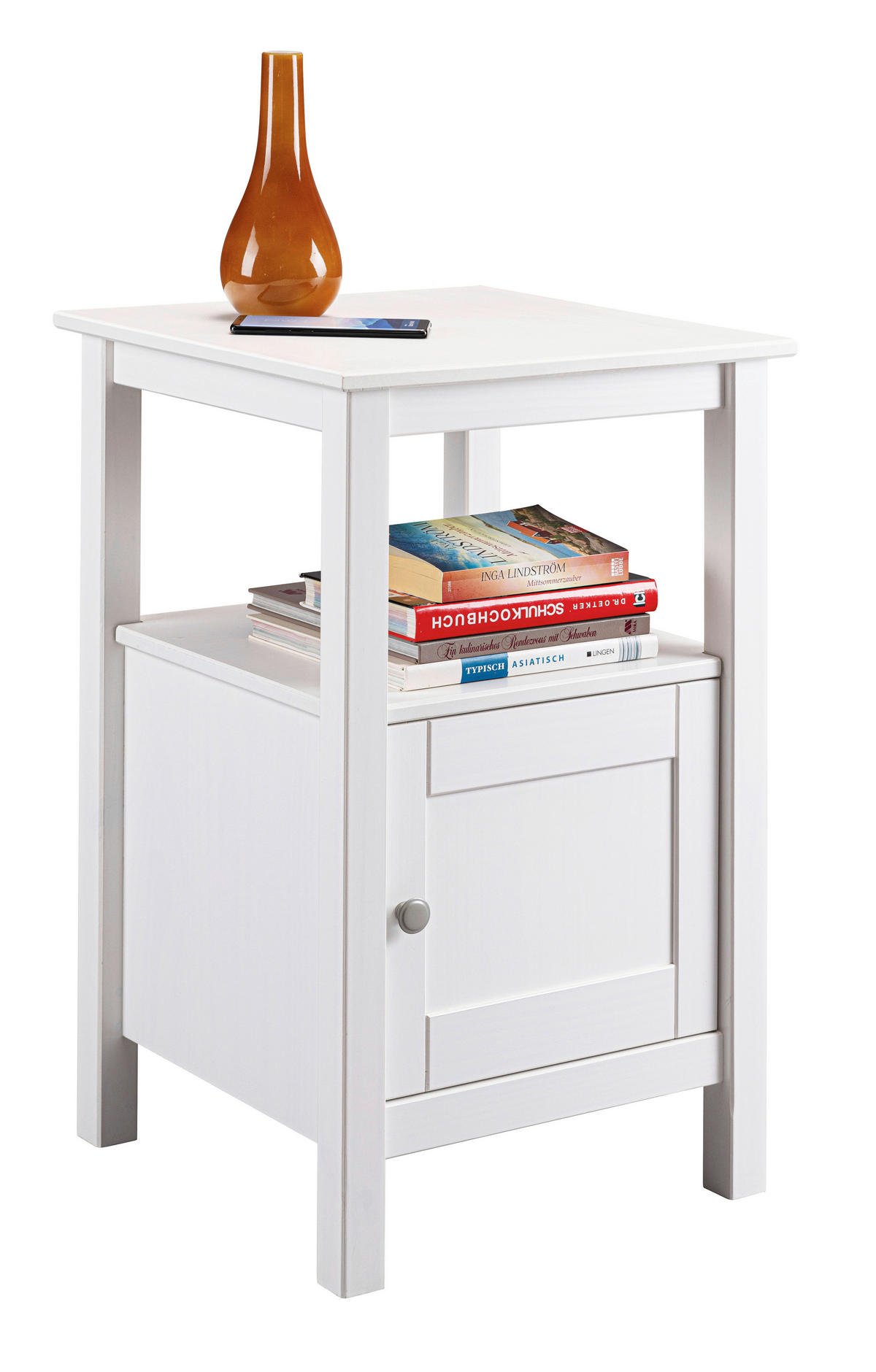KOMODA   45/76/45 cm   bijela  - bijela/boje srebrnog hrasta, Moderno, drvo (45/76/45cm)