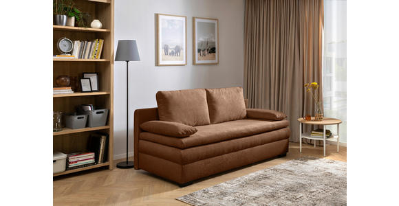 SCHLAFSOFA  in Struktur Rostfarben  - Rostfarben/Schwarz, KONVENTIONELL, Kunststoff/Textil (195/93/83cm) - Carryhome