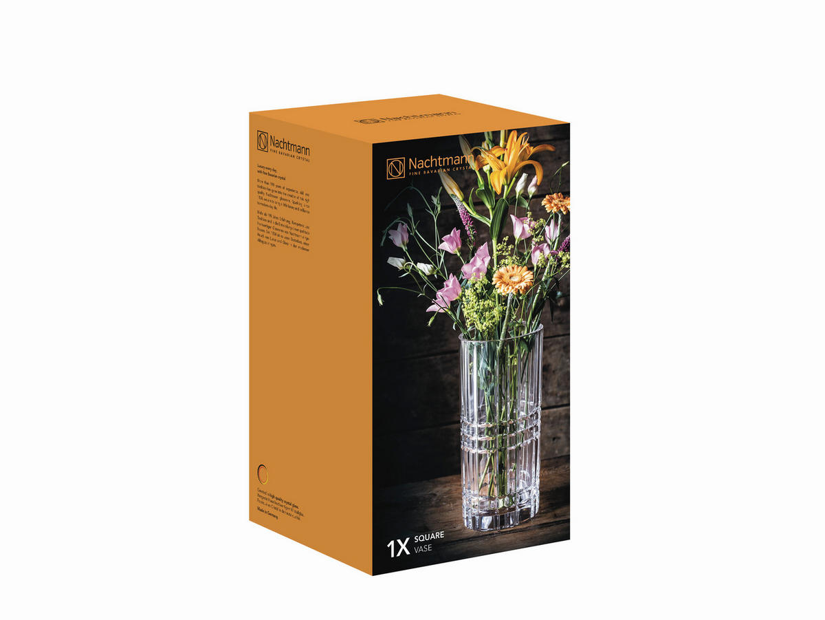 VASE  - Klar, Basics, Glas (16,5/16,5/30,5cm) - Nachtmann