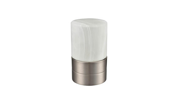 Tischlampe Eva Nickelfarben/ Milchglas mit Touch-Funktion - Weiß/Nickelfarben, ROMANTIK / LANDHAUS, Glas/Metall (9/15cm) - James Wood
