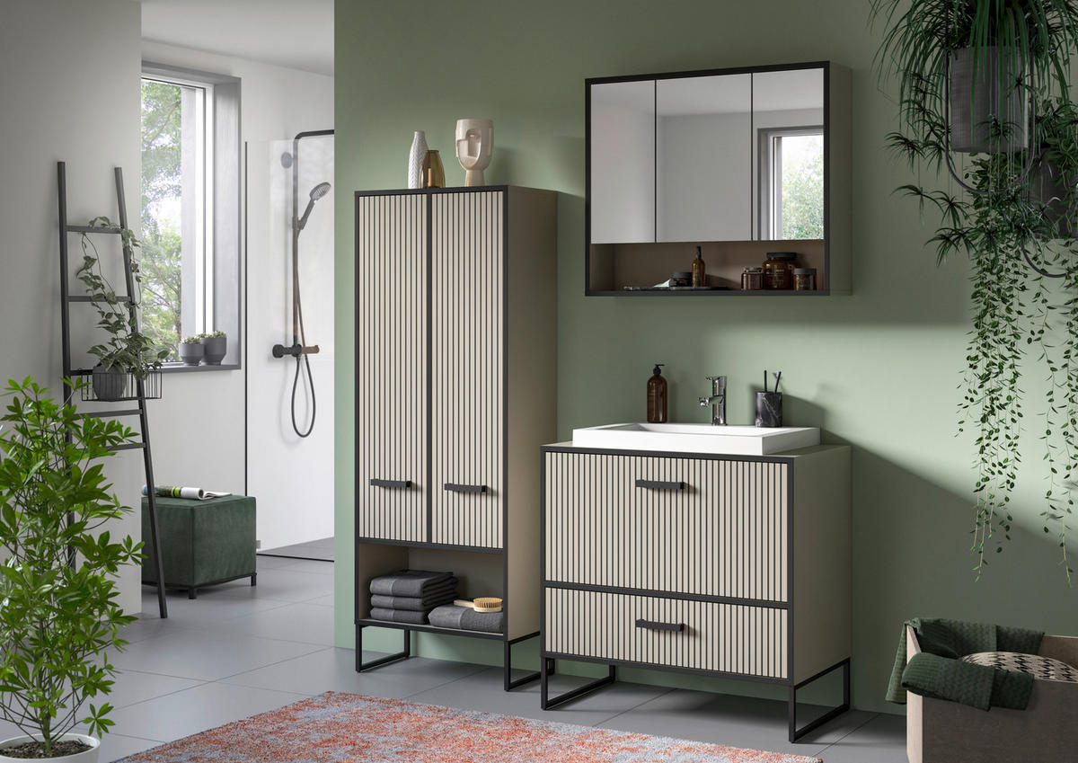 WASCHTISCHKOMBI  - Schwarz, MODERN, Holzwerkstoff/Metall (80/84/48cm) - MID.YOU