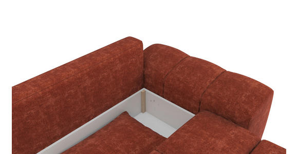 BIGSOFA  in Chenille Terracotta  - Terracotta/Schwarz, KONVENTIONELL, Kunststoff/Textil (266/89/104cm) - Carryhome