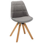 STUHL  in Webstoff Textil  - Eichefarben/Hellgrau, Design, Holz/Textil (49/87,5/56cm) - Carryhome