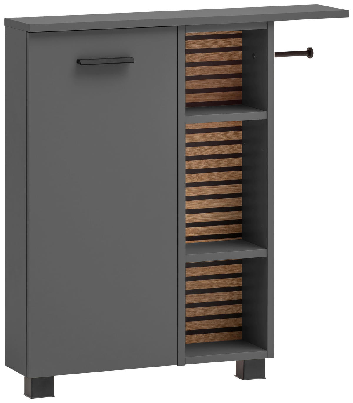 UNTERSCHRANK  - Eichefarben/Anthrazit, Modern, Holzwerkstoff/Kunststoff (70,7/76,8/17cm) - Stylife