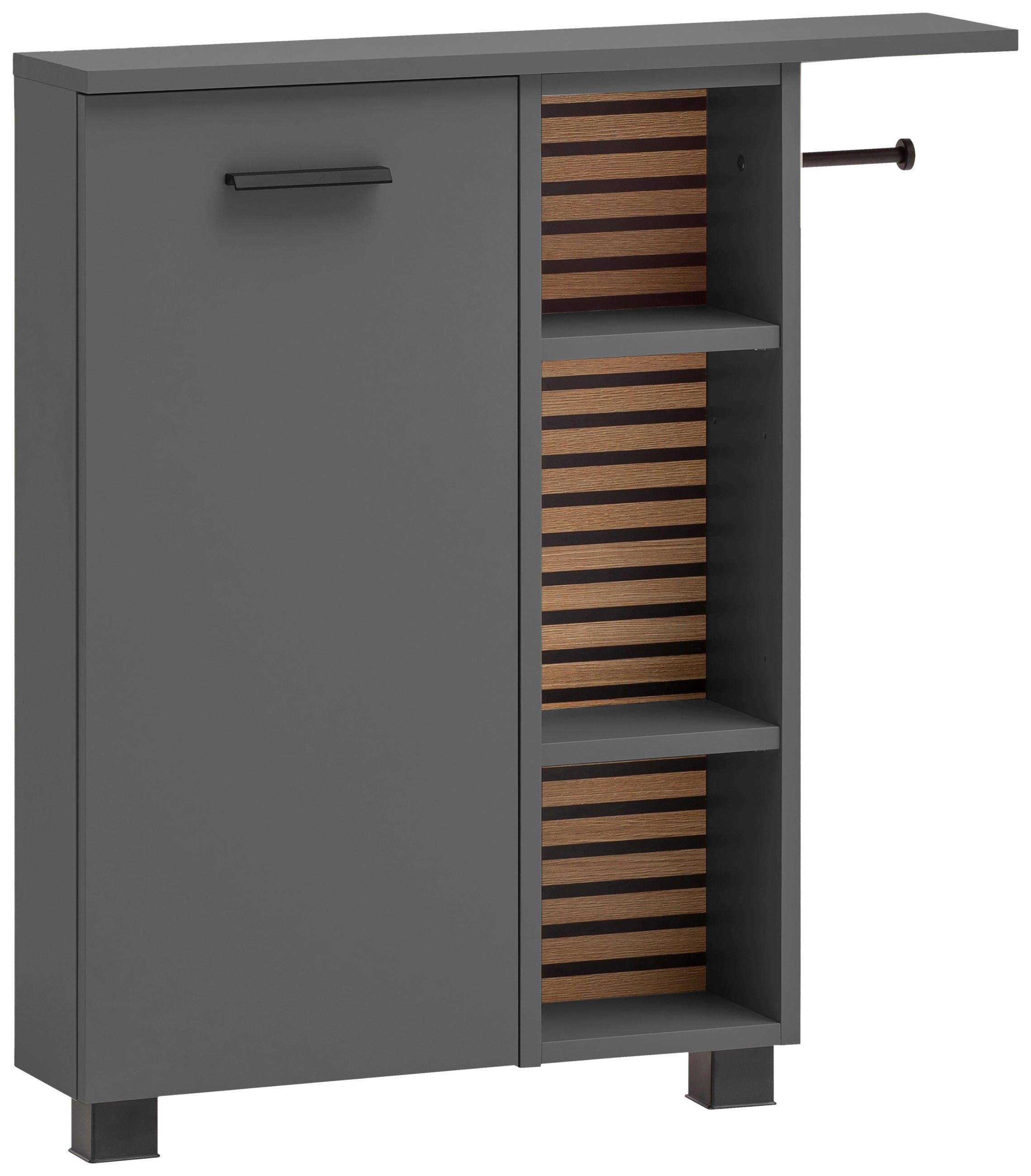 Stylife Unterschrank Katta Anthrazit, Eiche 70.7x76.8x17 cm