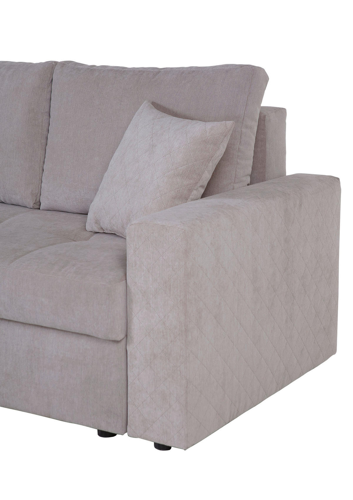 ECKSOFA Hellgrau Flachgewebe  - Rot/Hellgrau, KONVENTIONELL, Kunststoff/Textil (176/243cm) - MID.YOU