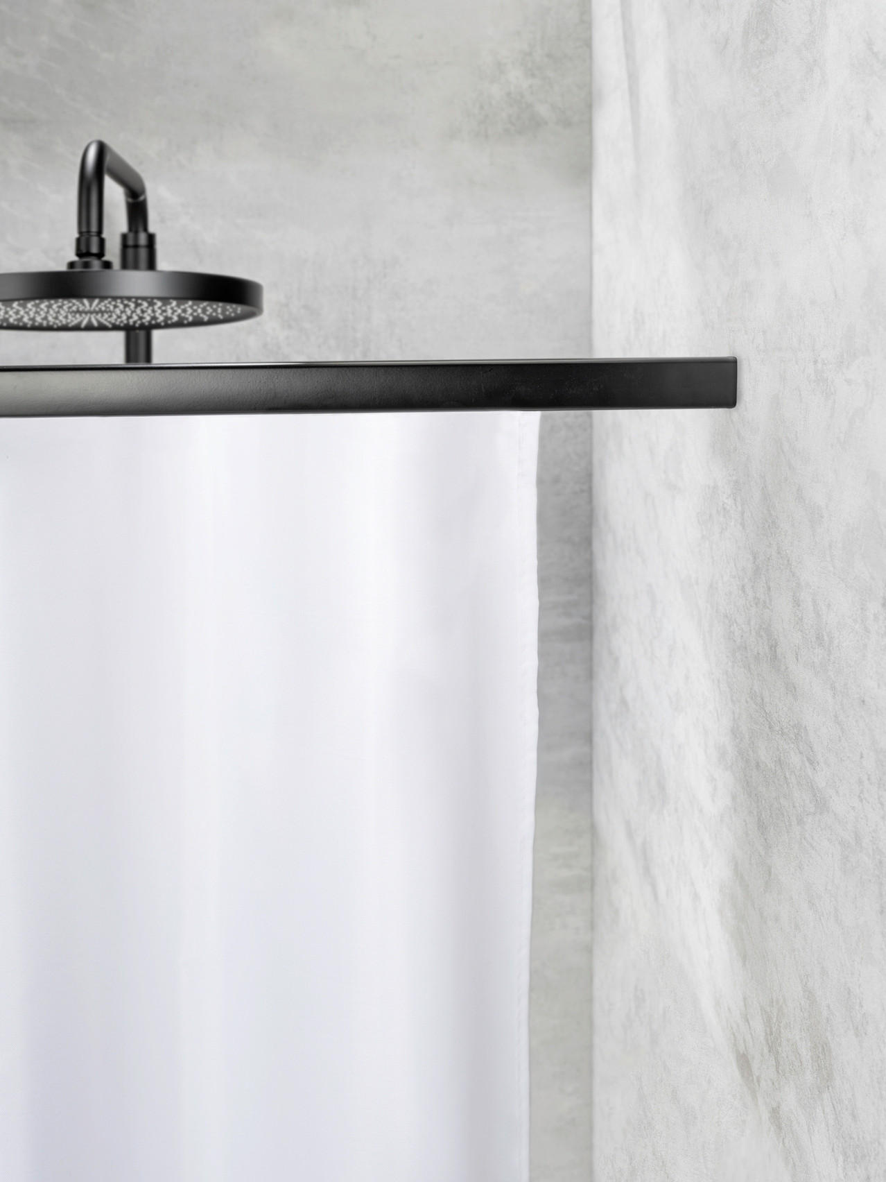 DUSCHSTANGE - Schwarz, KONVENTIONELL, Metall (2/75-125cm) - Schöner Wohnen