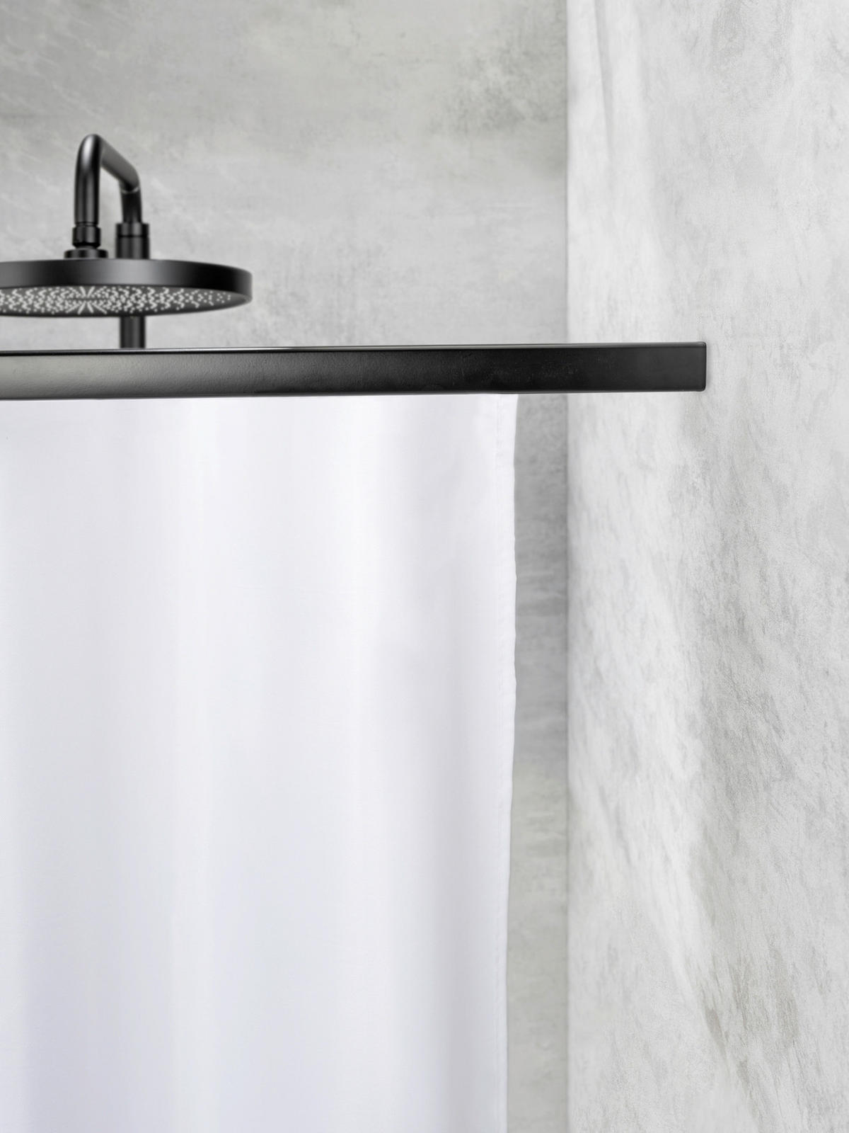 DUSCHSTANGE - Schwarz, KONVENTIONELL, Metall (2/75-125cm) - Schöner Wohnen