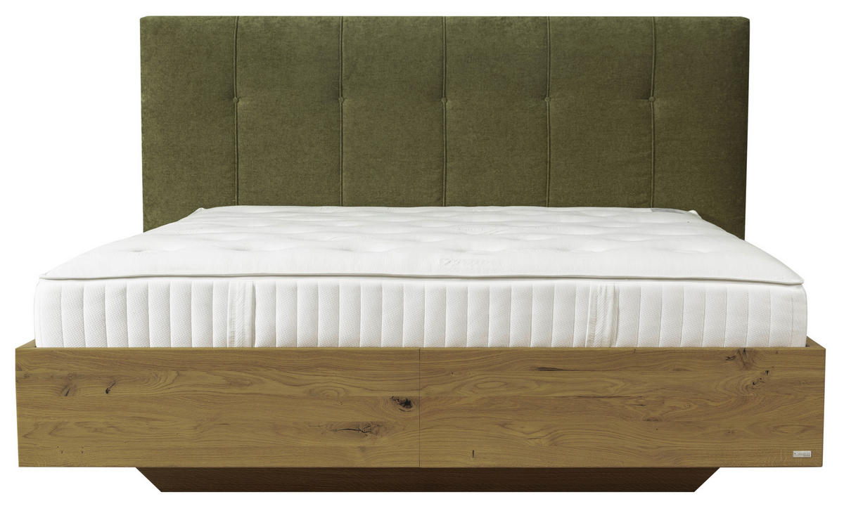 BOXSPRINGBETT 180/200 cm  in Waldgrün, Wildeiche  - Waldgrün/Wildeiche, Natur, Holz/Textil (180/200cm) - Valnatura
