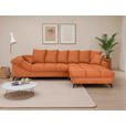 ECKSOFA Dunkelorange Cord Rückenkissen, Armlehnenkissen, Rücken echt  - Dunkelorange/Schwarz, KONVENTIONELL, Textil/Metall (332/231cm) - Carryhome