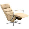 RELAXSESSEL in Leder Beige  - Chromfarben/Beige, Design, Leder/Metall (64/112/80cm) - Cantus