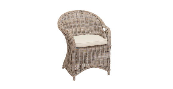 STUHL in Holz, Textil Creme, Grauweiß  - Creme/Grauweiß, Trend, Holz/Textil (64/88/56cm) - Landscape