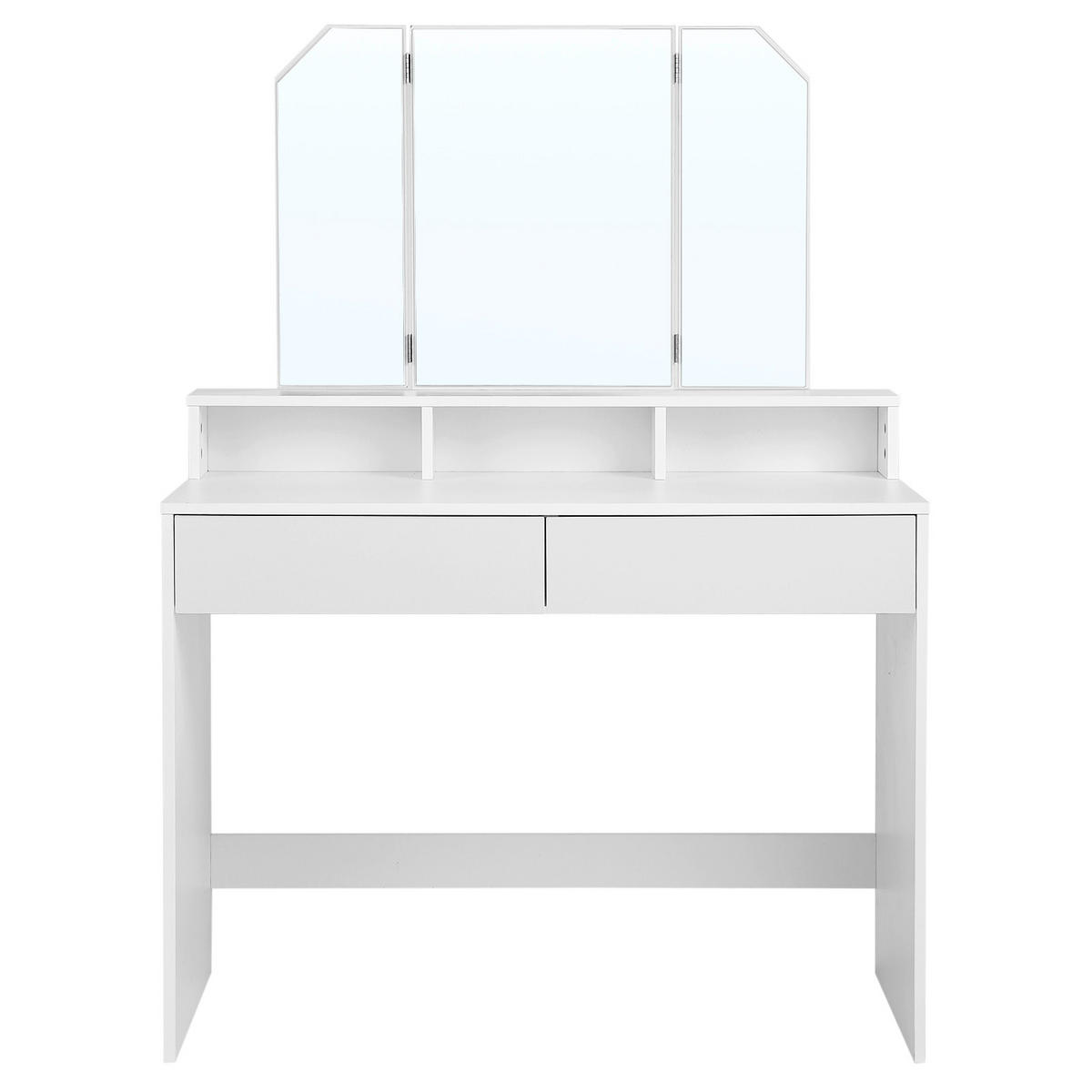 SCHMINKTISCH Weiß  - Weiß, Trend, Glas/Holzwerkstoff (100/40/142cm) - Boxxx
