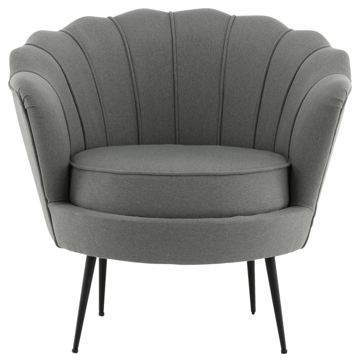 SESSEL in Grau, Schwarz  - Schwarz/Grau, Design, Textil/Metall (83/76/77cm) - Livetastic