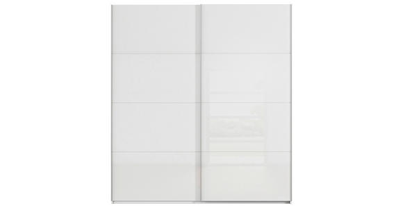 SCHWEBETÜRENSCHRANK 201/236/68 cm 2-türig Weiß  - Alufarben/Weiß, Basics, Glas/Holzwerkstoff (201/236/68cm) - Novel