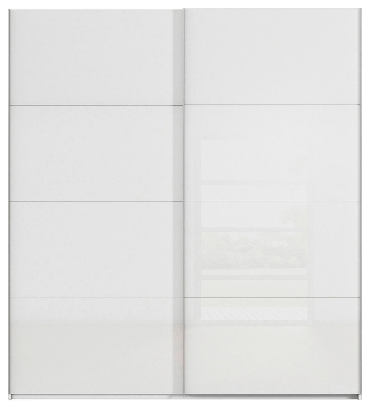 SCHWEBETÜRENSCHRANK 201/236/68 cm 2-türig Weiß  - Alufarben/Weiß, Basics, Glas/Holzwerkstoff (201/236/68cm) - Novel