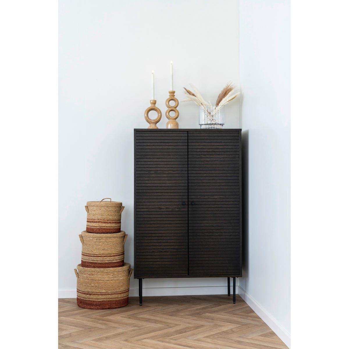 KERZENHALTER - Beige, Basics, Keramik (8,8/23,5/13,5cm)
