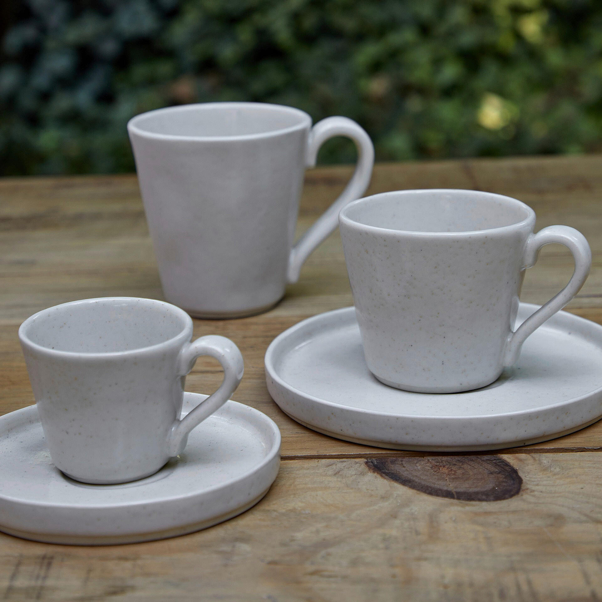 KAFFEETASSE MIT UNTERTASSE LAGOA  - Beige/Bronzefarben, Basics, Keramik (11/7.5/8cm) - Costa Nova