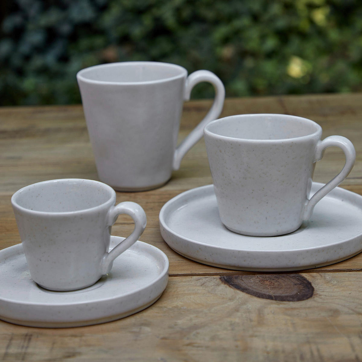 KAFFEETASSE MIT UNTERTASSE LAGOA  - Beige/Bronzefarben, Basics, Keramik (11/7.5/8cm) - Costa Nova