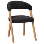 STUHL in Holz, Textil Schwarz, Wildeiche  - Wildeiche/Eichefarben, MODERN, Holz/Textil (56/81/66cm) - Venda