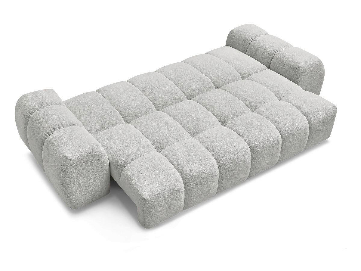 SCHLAFSOFA EVEREST  mit Armteil links, Armteil rechts Flachgewebe Hellgrau  - Hellgrau/Schwarz, MODERN, Kunststoff/Textil (278/115/90cm)