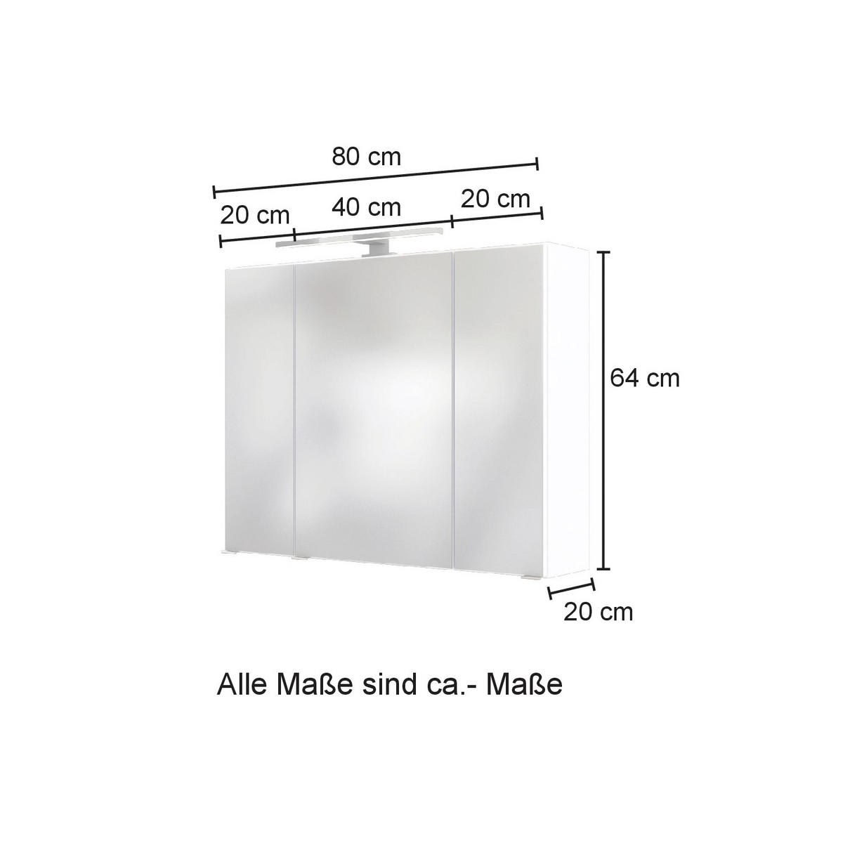 BADEZIMMER  in 160 cm  - Weiss/Eichefarben, Konventionell, Glas/Holzwerkstoff (160cm) - Held