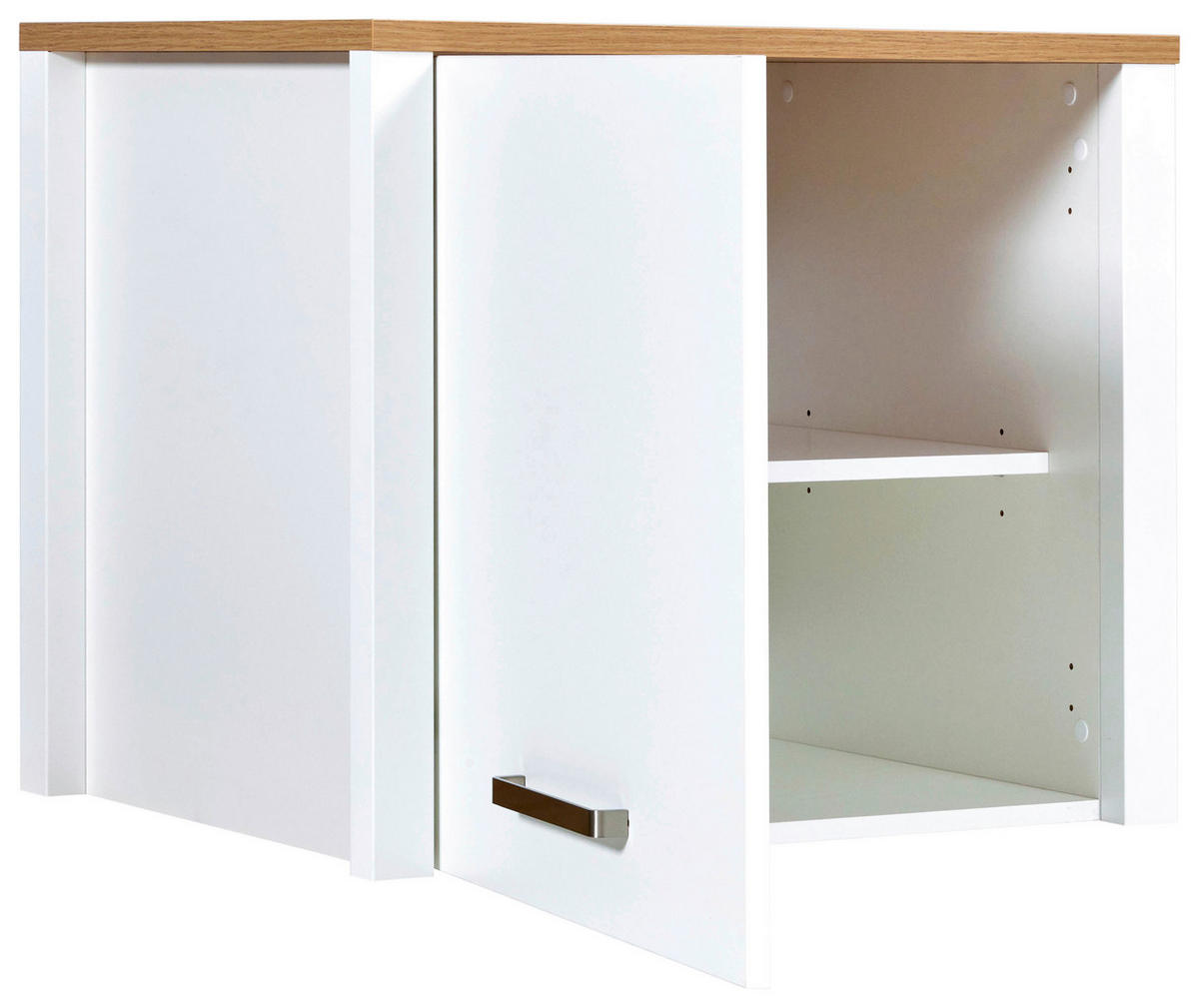 Aufsatzschrank Sicilia 70/60,5/60 cm   - Weiss/Silberfarben, Modern, Holzwerkstoff/Metall (70/60,5/60cm) - MID.YOU