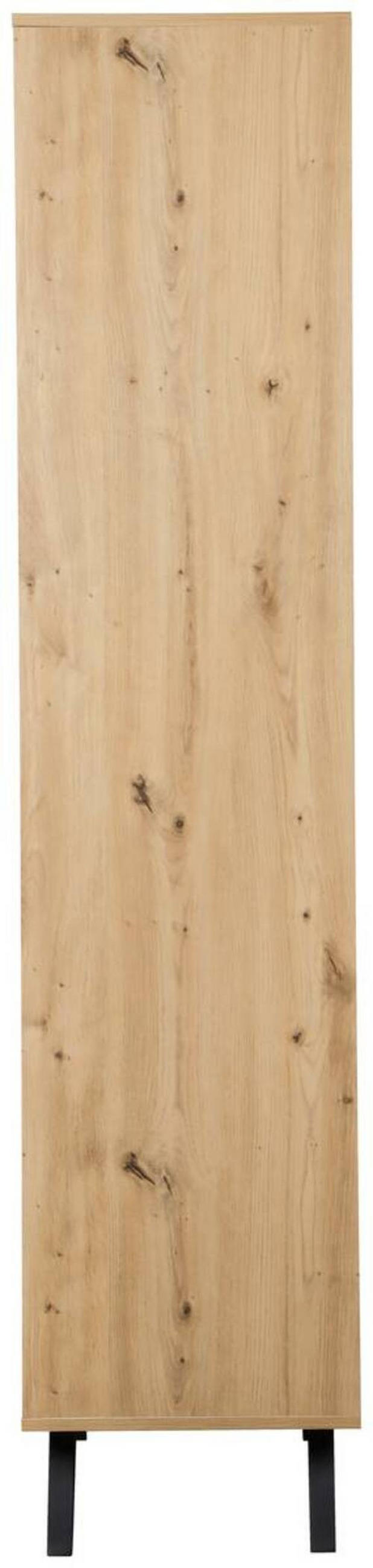 HÖG BYRÅ  i 60/180/40 cm  - svart/ekfärgad, Lifestyle, metall/trämaterial (60/180/40cm) - MID.YOU
