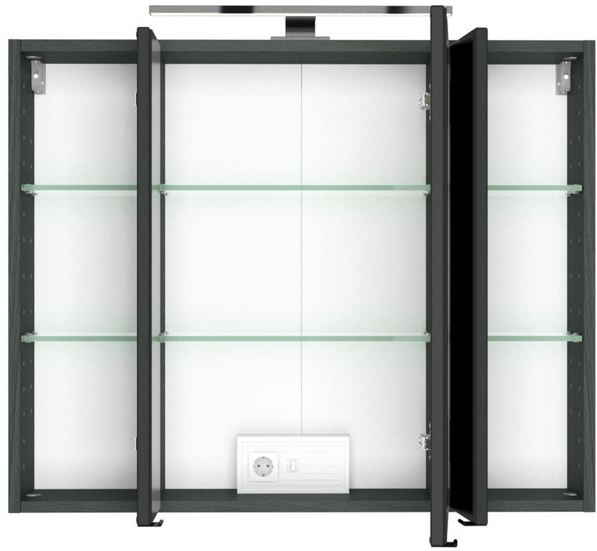 SPIEGELSCHRANK 80/66/20 cm  - Chromfarben/Grau, Design, Glas/Holzwerkstoff (80/66/20cm) - Held
