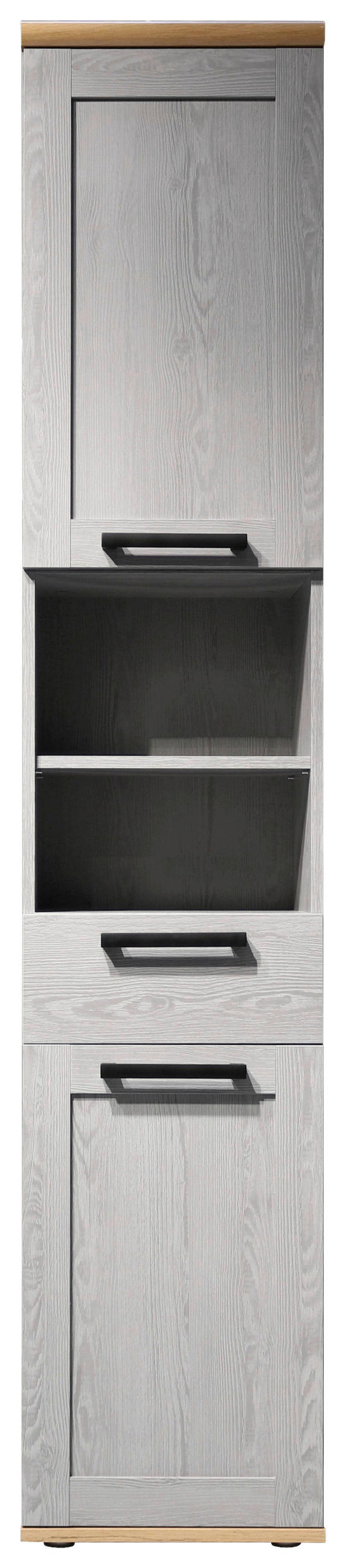 HOCHSCHRANK 38/190/31 cm  - Schwarz/Eiche Artisan, KONVENTIONELL, Holzwerkstoff/Kunststoff (38/190/31cm) - home24