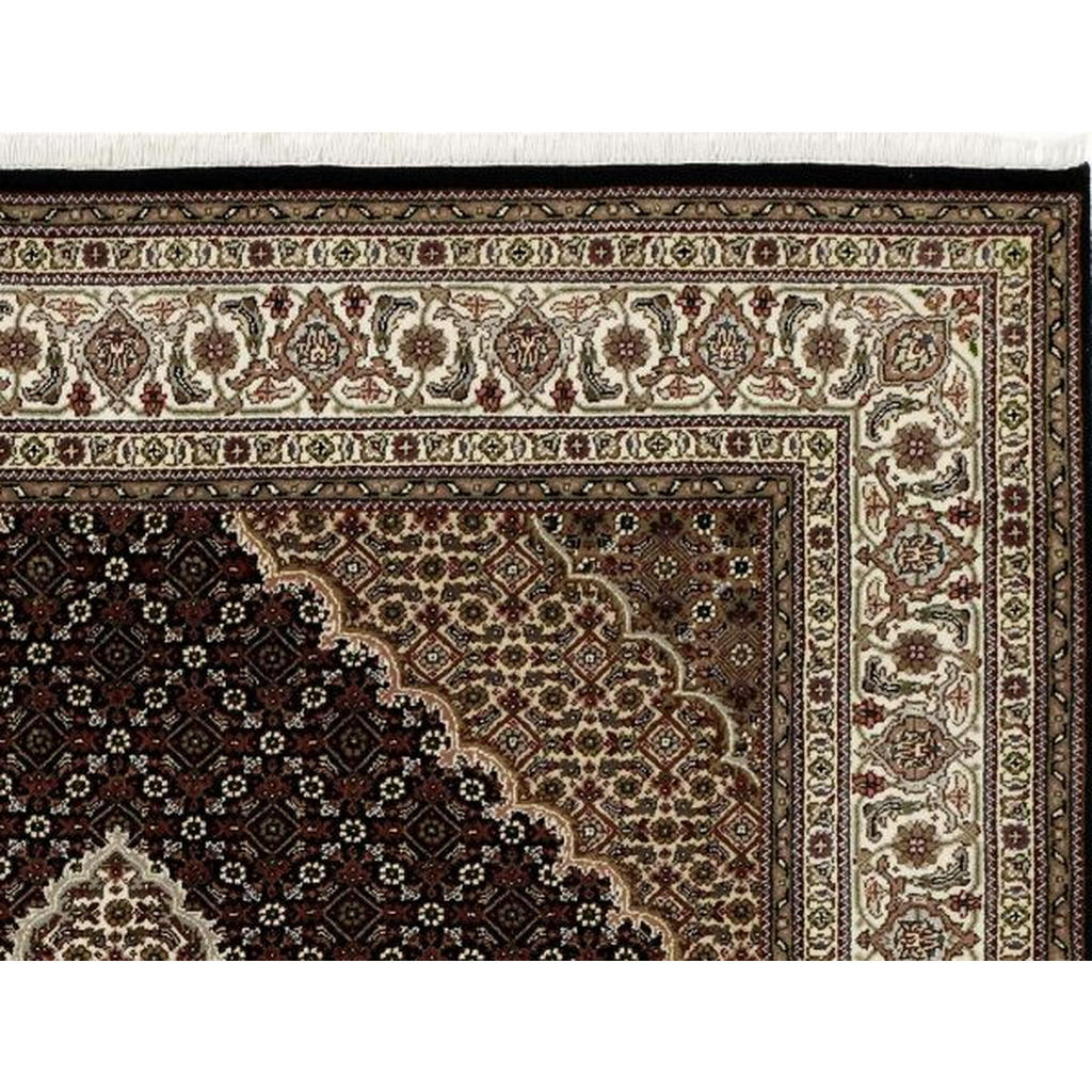 Thumbnail - Cazaris Orientteppich Cavari Mahi, Creme, Schwarz, Textil, Bordüre, rechteckig, 120x180 cm, Care & Fair, für Fußbodenhei...