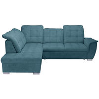 ECKSOFA Blau Chenille  - Chromfarben/Blau, KONVENTIONELL, Kunststoff/Textil (205/260cm) - Carryhome