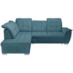 ECKSOFA Blau Chenille  - Chromfarben/Blau, KONVENTIONELL, Kunststoff/Textil (205/260cm) - Carryhome
