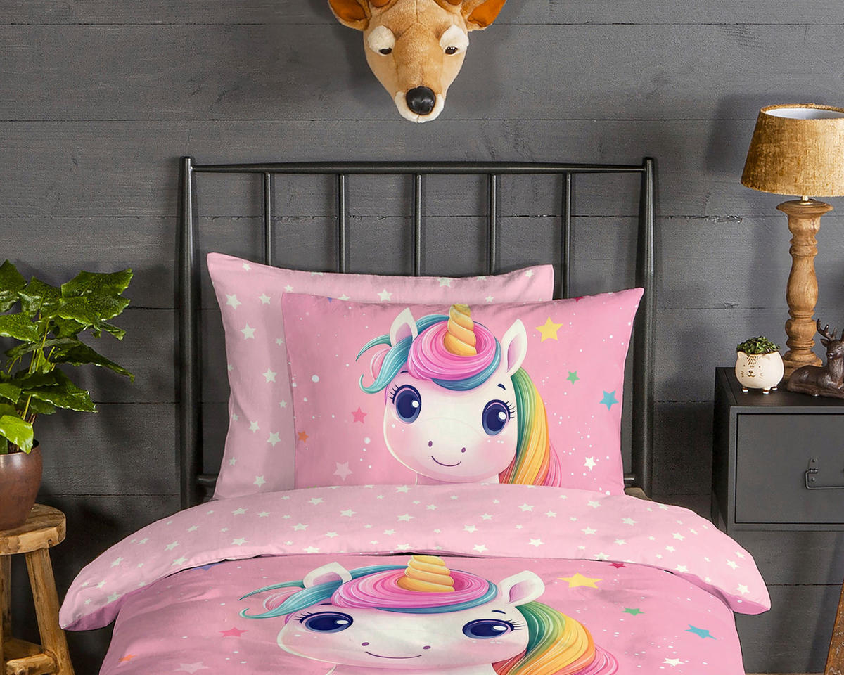 WENDEBETTWÄSCHE 2-teilig Good Morning Flanell 140/200 cm  - Multicolor/Rosa, Basics, Textil (140/200cm)