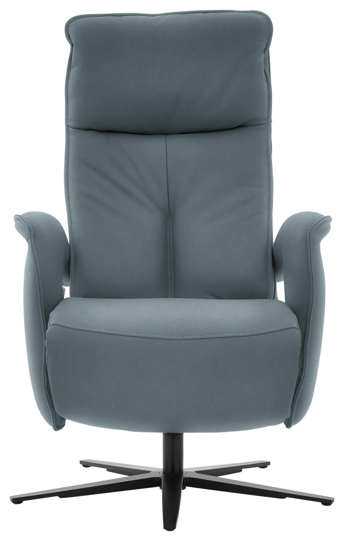 RELAXSESSEL in Leder Blaugrau  - Blaugrau/Schwarz, Design, Leder/Metall (77/110/87cm) - Valdera