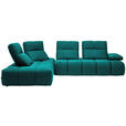 ECKSOFA in Struktur Türkis  233/313 cm  - Türkis/Schwarz, Design, Kunststoff/Textil (233/313cm) - Emilio Belluti