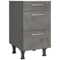 SCHUBKASTENUNTERSCHRANK 45/87/56 cm  in Schieferfarben  - Schieferfarben/Edelstahlfarben, MODERN, Holzwerkstoff/Metall (45/87/56cm) - Nobilia