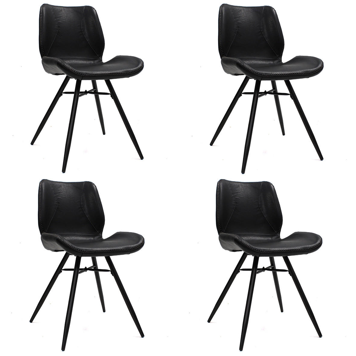 Mid.you Stuhl-Set Schwarz 47x82x55 cm