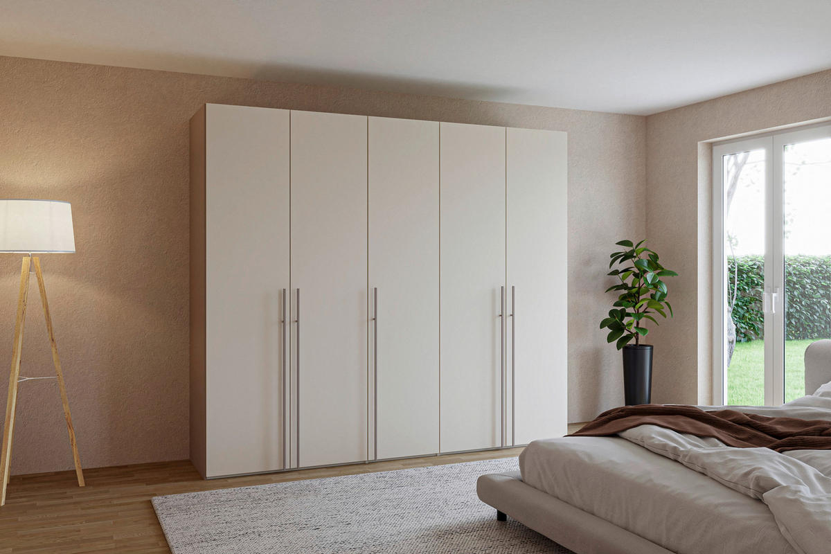 DREHTÜRENSCHRANK 253/220/59 cm,  in Kaschmir, Hellbraun, 5-türig  - Hellbraun/Kaschmir, Design, Holzwerkstoff/Metall (253/220/59cm) - Jutzler