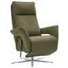 RELAXSESSEL in Leder Grün  - Edelstahlfarben/Grün, Design, Leder/Metall (79-83/116/87-176cm) - Valdera