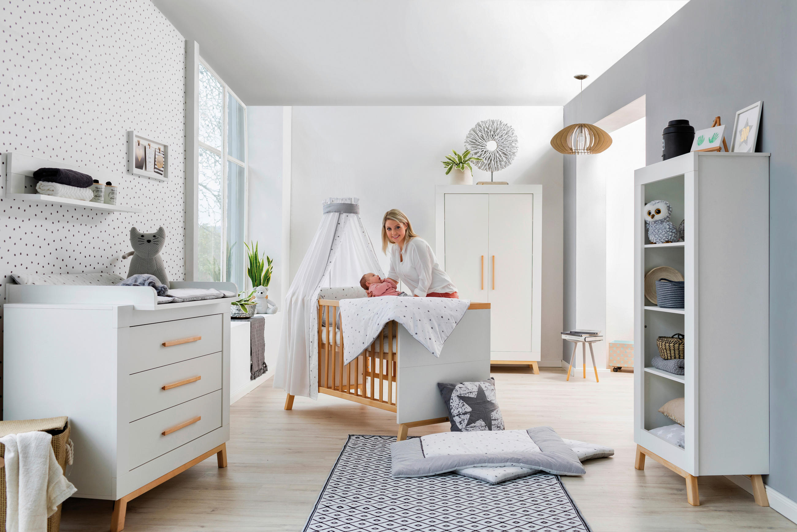 BABYZIMMER Miami white  - Buchefarben/Weiß, Basics, Holz/Holzwerkstoff - Schardt