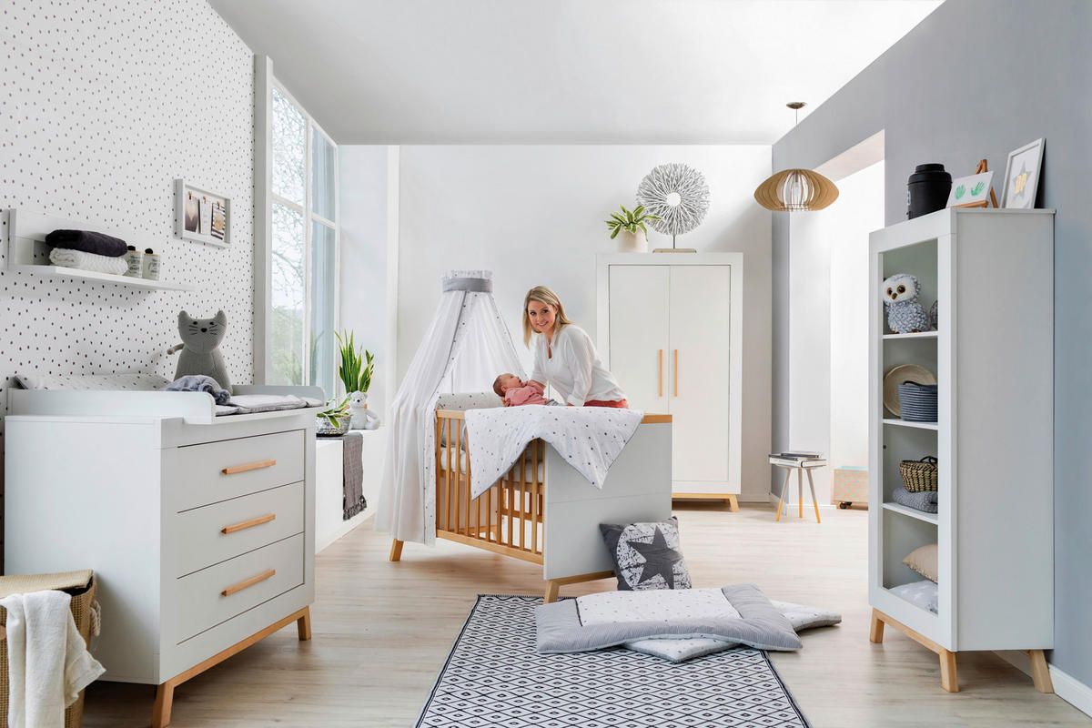 BABYZIMMER Miami white  - Buchefarben/Weiß, Basics, Holz/Holzwerkstoff - Schardt