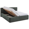 POLSTERBETT 180/200 cm,  in Grün, Bettkasten, Lattenroste,  - Birkefarben/Buchefarben, Design, Holz/Textil (180/200cm) - Xora