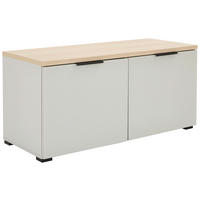 GARDEROBENBANK 97/47/40 cm  - Kaschmir/Eichefarben, Design, Glas/Holzwerkstoff (97/47/40cm) - Voleo