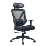 DREHSTUHL  in Netzbespannung, Webstoff Schwarz  - Schwarz, KONVENTIONELL, Kunststoff/Textil (74/114-124/70cm) - Novel