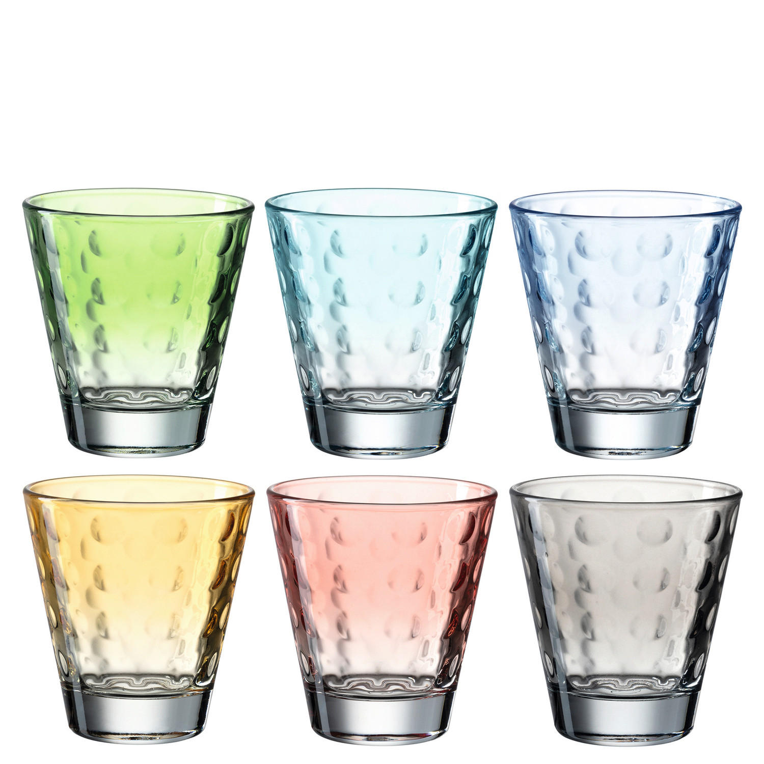 GLÄSERSET Optic 6-teilig  - Türkis/Blau, KONVENTIONELL, Glas (8,5/9/8,5cm) - Leonardo