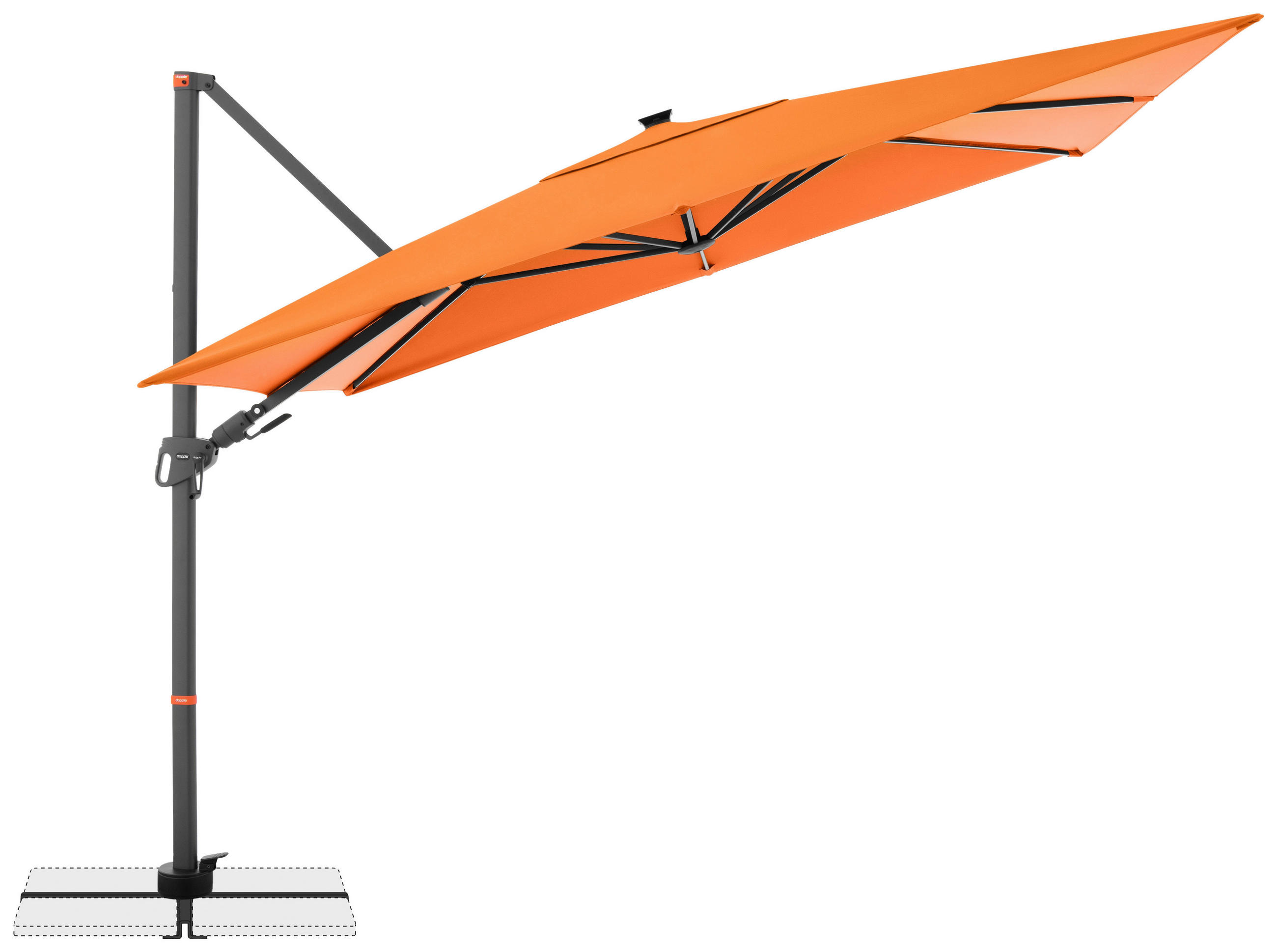 AMPELSCHIRM 300x220 cm Orange  - Silberfarben/Orange, Basics, Textil/Metall (300/220cm) - Doppler