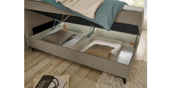 BOXBETT 120/200 cm  in Braun  - Braun, Basics, Holzwerkstoff/Textil (120/200cm) - Xora