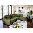 ECKSOFA Olivgrün Cord Zierkissen, Rückenkissen, Rücken echt  - Schwarz/Olivgrün, MODERN, Kunststoff/Textil (307/228cm) - Carryhome